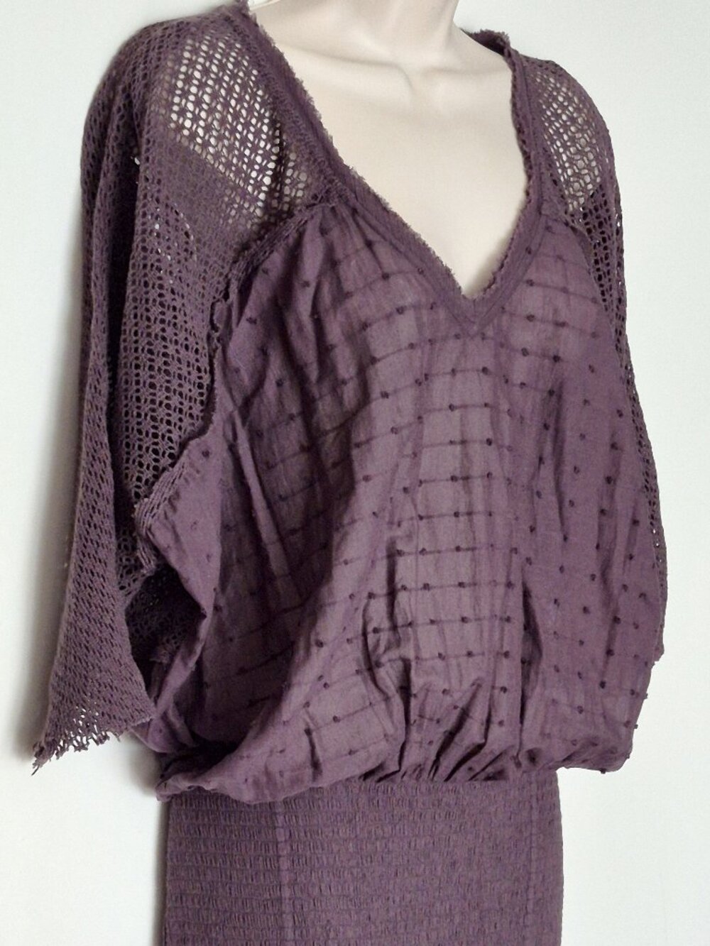 Free People Relaxed fit Maxi Dress Plum/Chocolate Brown Size XS Oversized